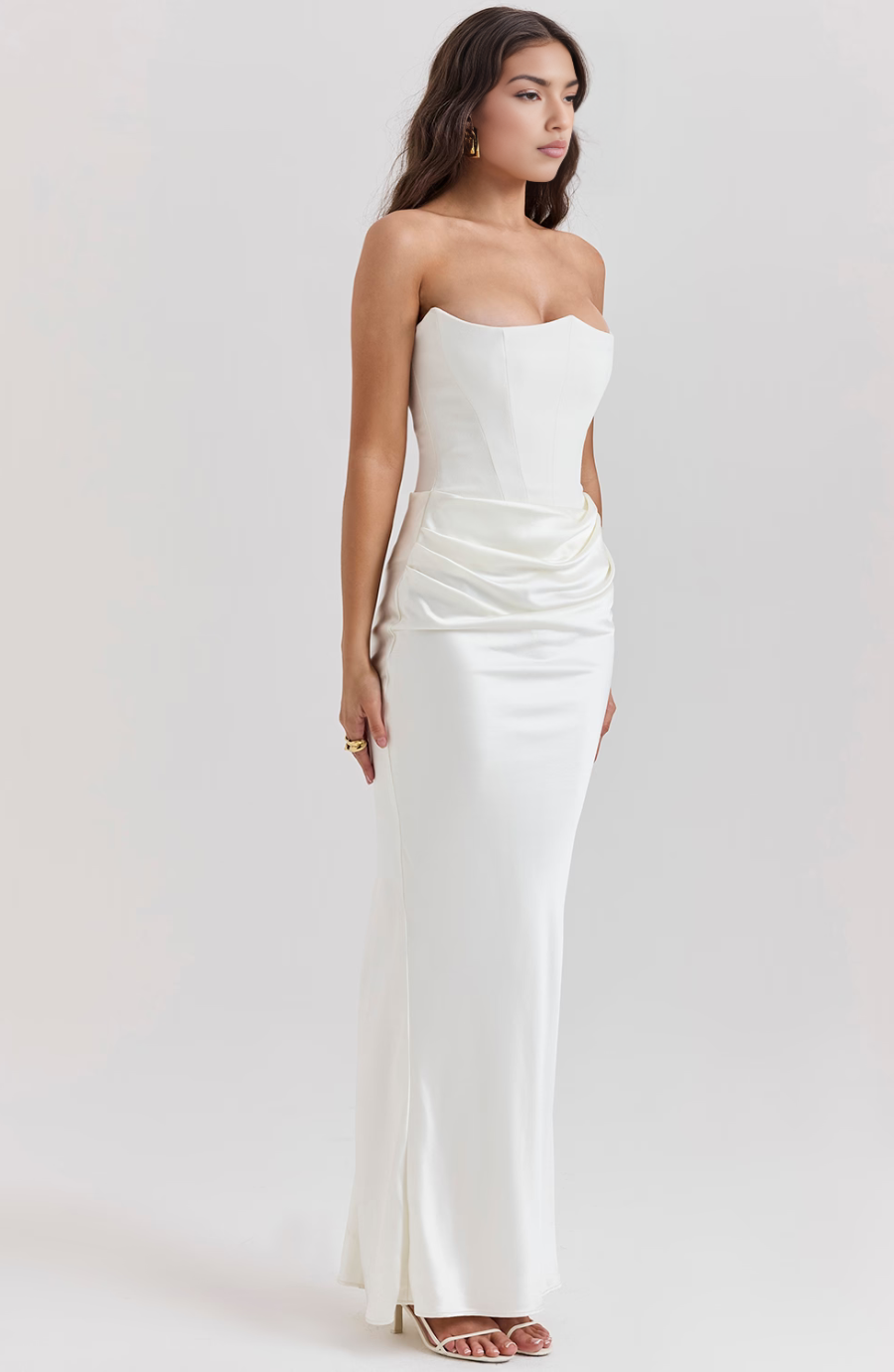 Hera - Elegant Retro Solid Color Strapless Party Dress
